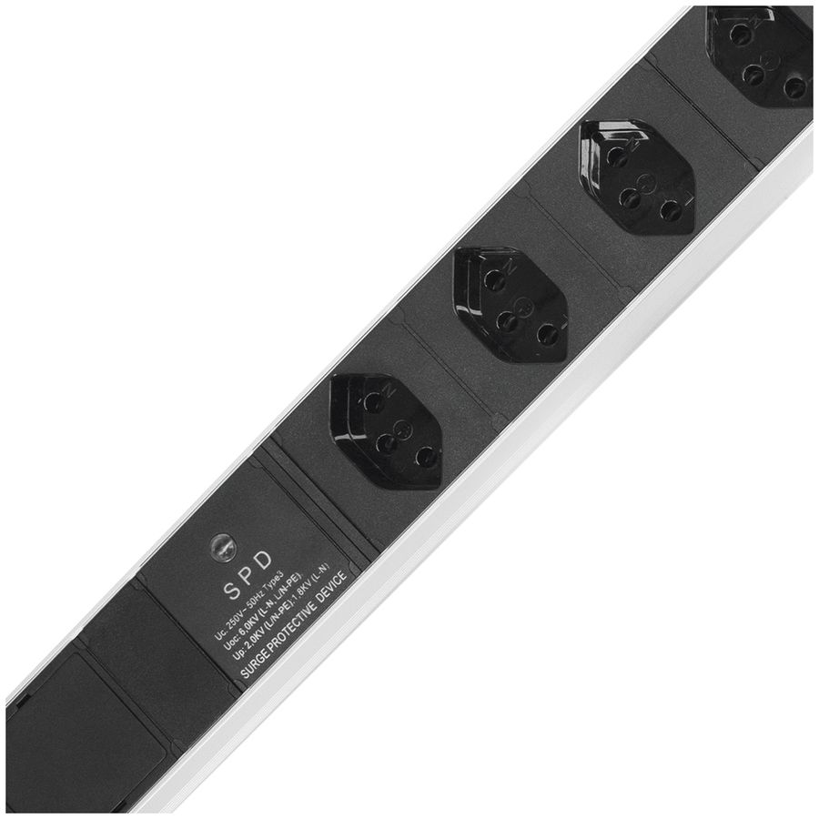 Prise multiple 19" A. Steffen ALU MODULAR 7×T13 3m 1UH noir/aluminium