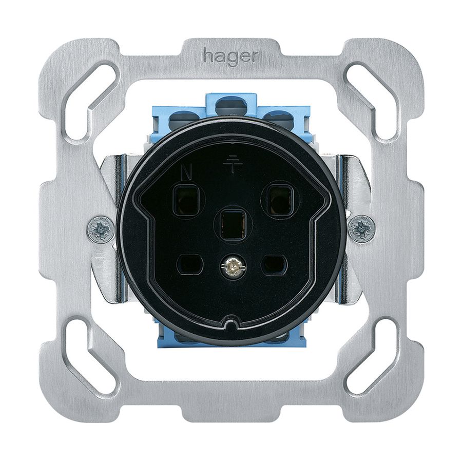 Prise ENC HA basico type 25 avec plaque de fixation avec bornes enfichables noir