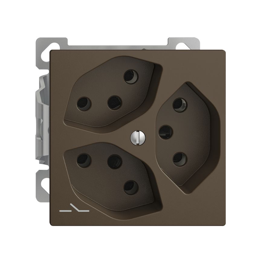 Prise AP EDIZIOdue 3×T13 coffee 1×S intér. pour combin.a.shutter