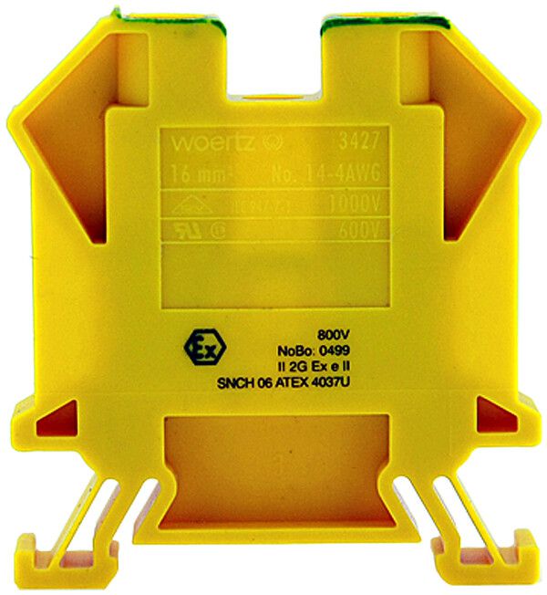Borne de passage joignable WZ Ex 6…16mm² 76A 1000V vis 2×1 rail DIN 35mm vt-jn