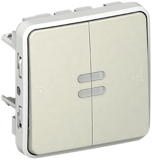 Leuchtwippschalter PLEXO 3+3/1L Orientierung grau