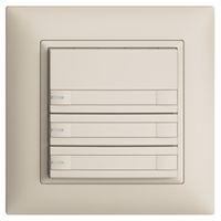 Poussoir KNX RGB ENC EDUE FMI, 250mW, a.LED RGB, papier, 3×pouss., C.2×T., crema