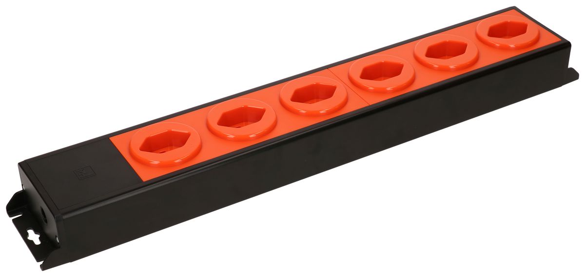 Prise multiple MH POWER LINE 16A 6×T23 noir-orange