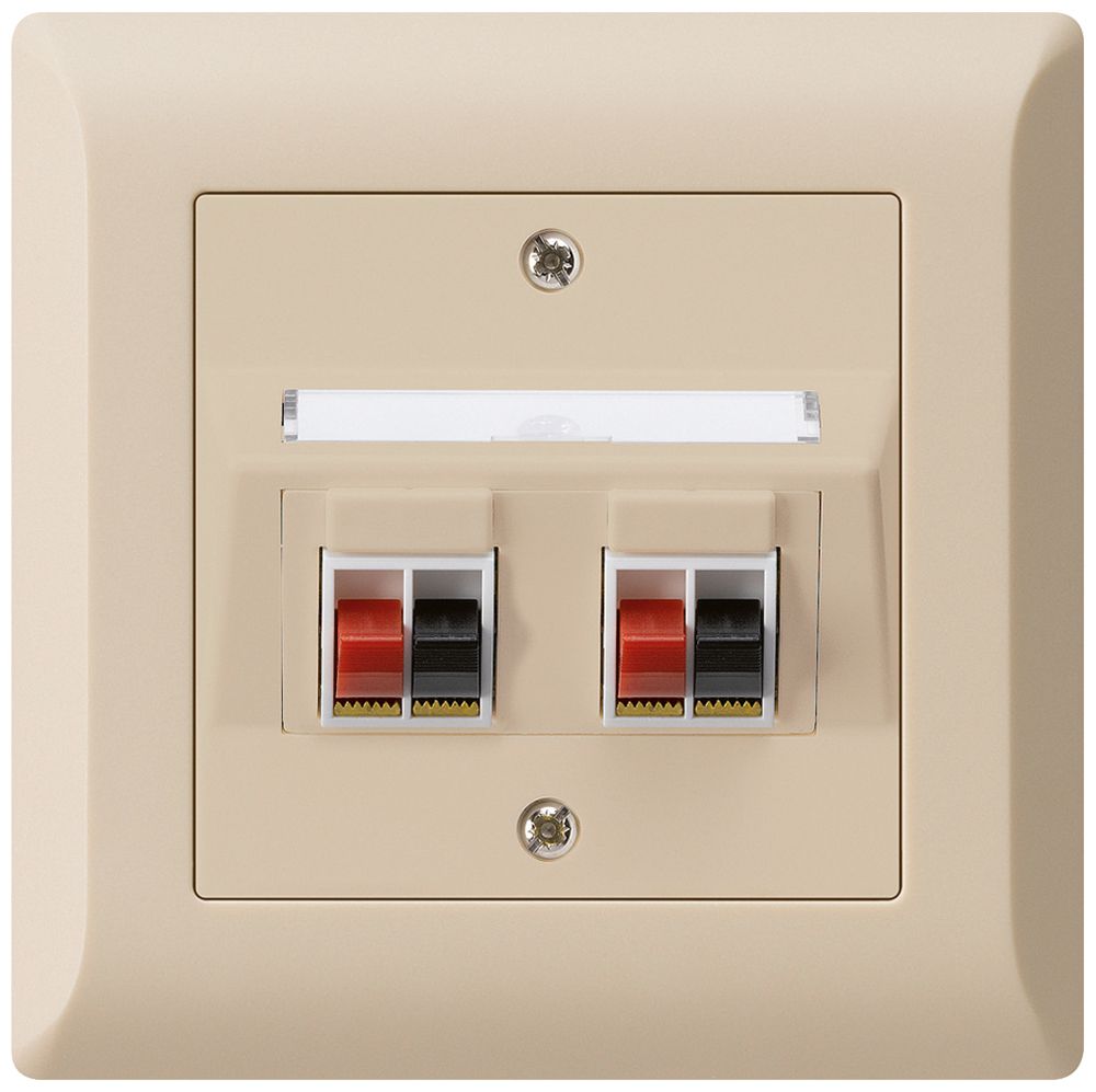 Prise ENC audio kallysto.line 2× beige borne à étrier pour 2 haut-parleurs