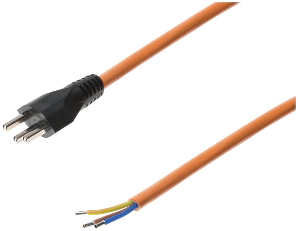 Anschlusskabel 3×1.5mm² 3m PUR Stecker T23 angespritzt orange