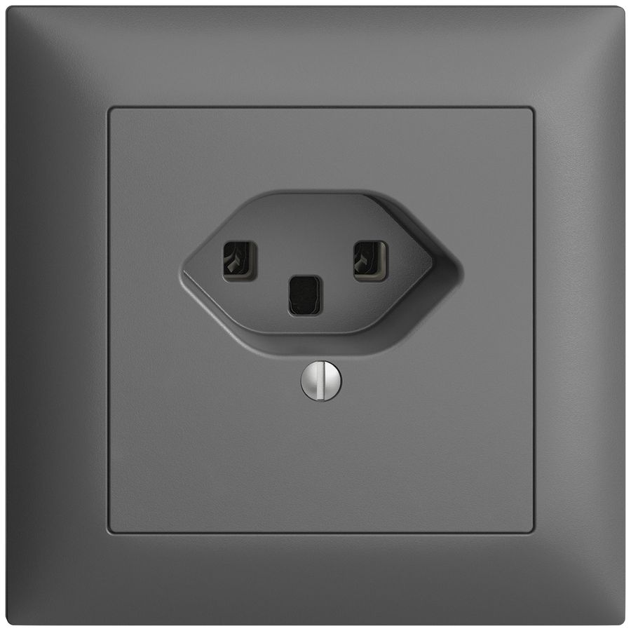 UP-Steckdose EDIZIOdue T23 16A dunkelgrau, Schraubklemmen