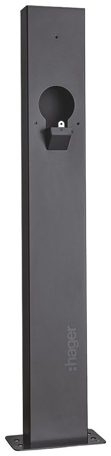 Poteau de montage Hager witty rectangulaire une face 1280×280×140mm acier noir