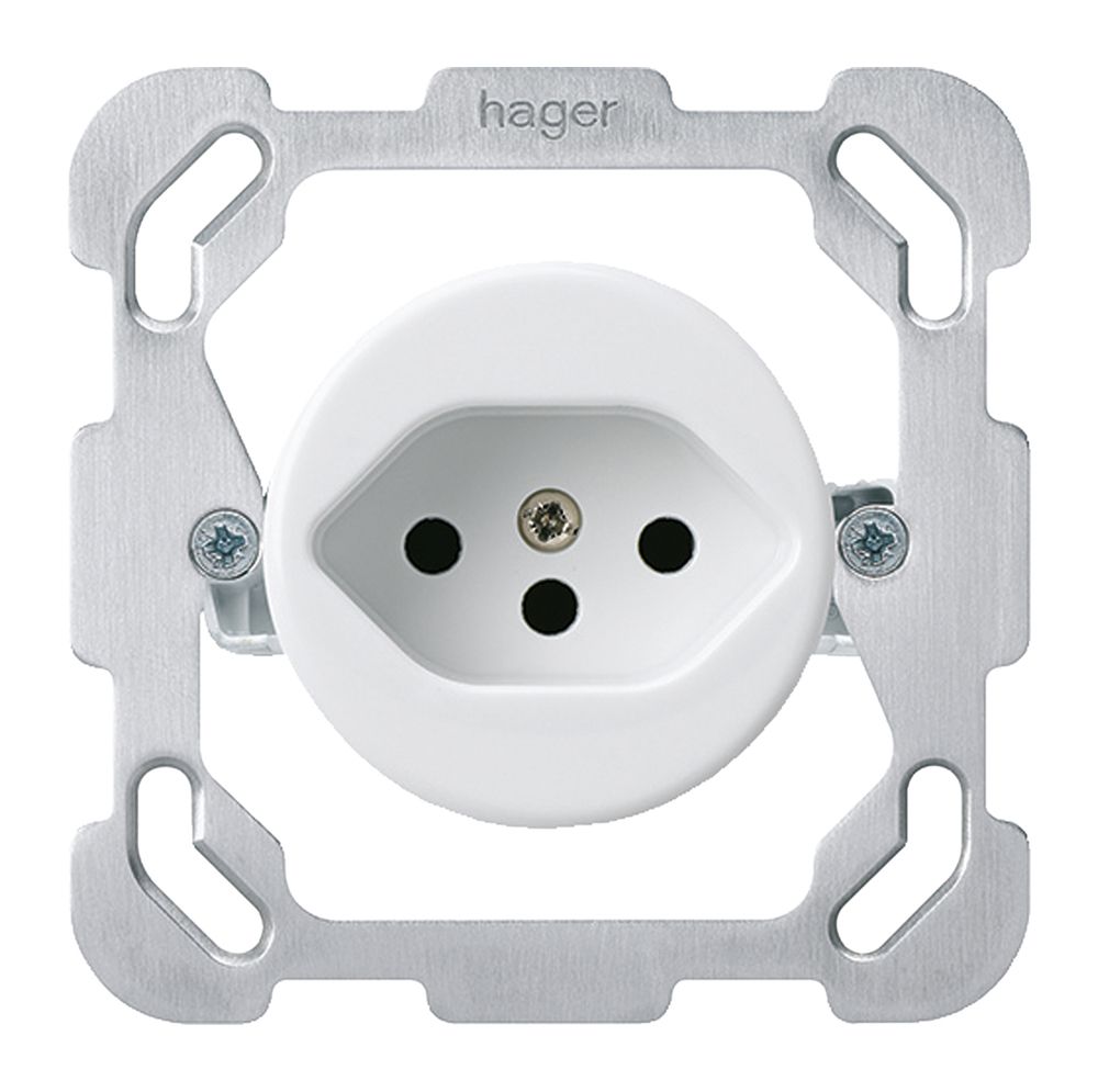 Insert pour prise ENC basico type 13 plaque fixation blanc sans sécurité enfants