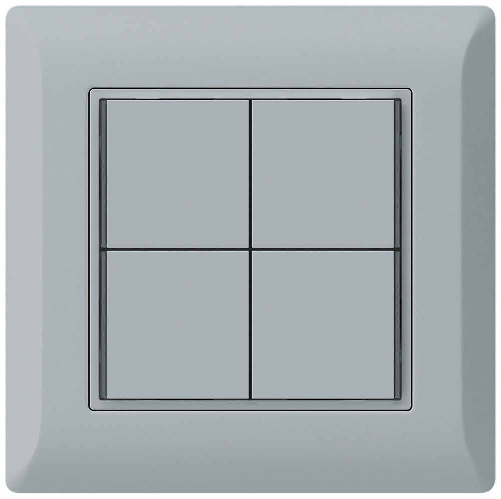 Poussoir KNX ENC KLI 4×touches 4×points actionnables LED gris