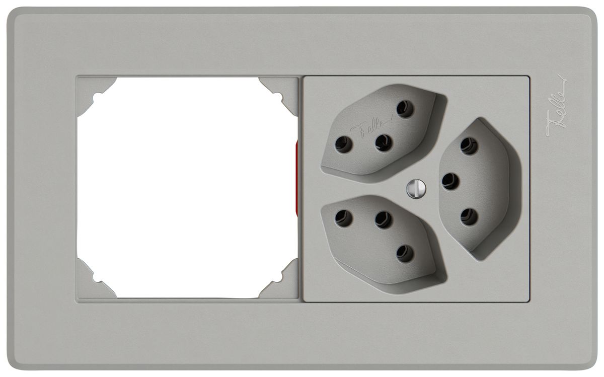 UP-Kombination EDIZIO.liv SNAPFIX® 1×2 96×156mm leer+3×T13 hellgrau