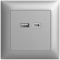 Prise ENC USB 18W type A + type C Feller EDIZIOdue FMI 230V 3600mA silver