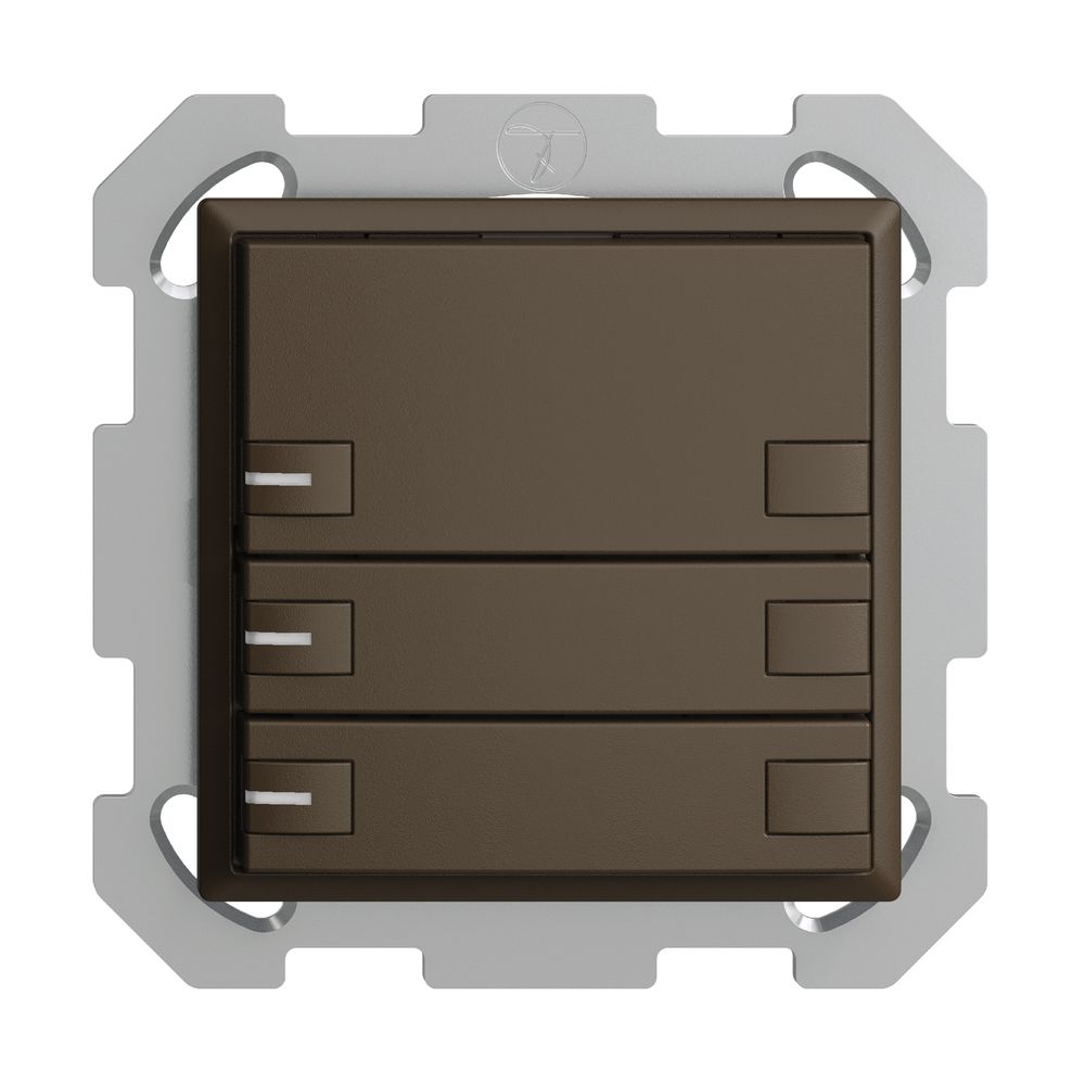 UP-KNX-Taster RGB EDUE, 250mW, m.RGB-LED, 3×Taste, 2×Tastenb., cof