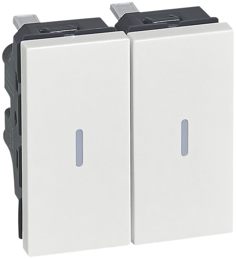 EB-Doppel-Leucht-Wechselschalter ARTEOR, Kontroll, weiss