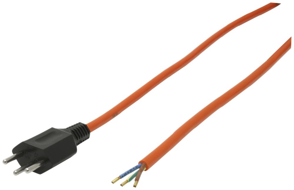 Anschlusskabel MH 3×1.5mm² 3m PUR Stecker T12 angespritzt orange