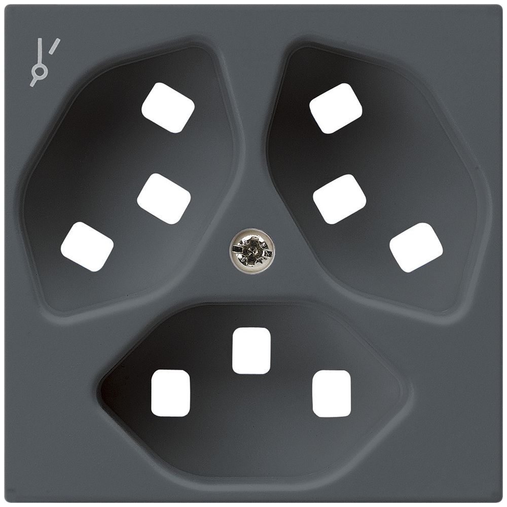 Frontplatte zu Steckdose Hager kallysto 3×T23 1×S H anthrazit