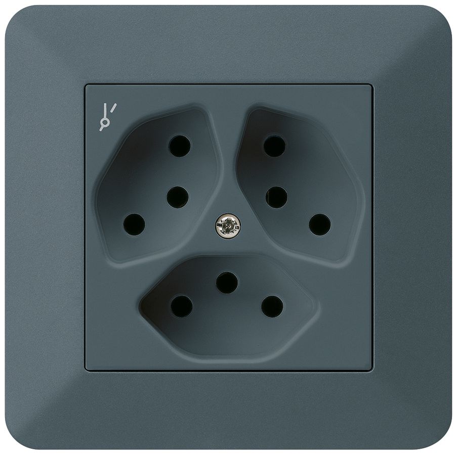 UP-Steckdose kallysto.trend 3×T13/1S anthrazit