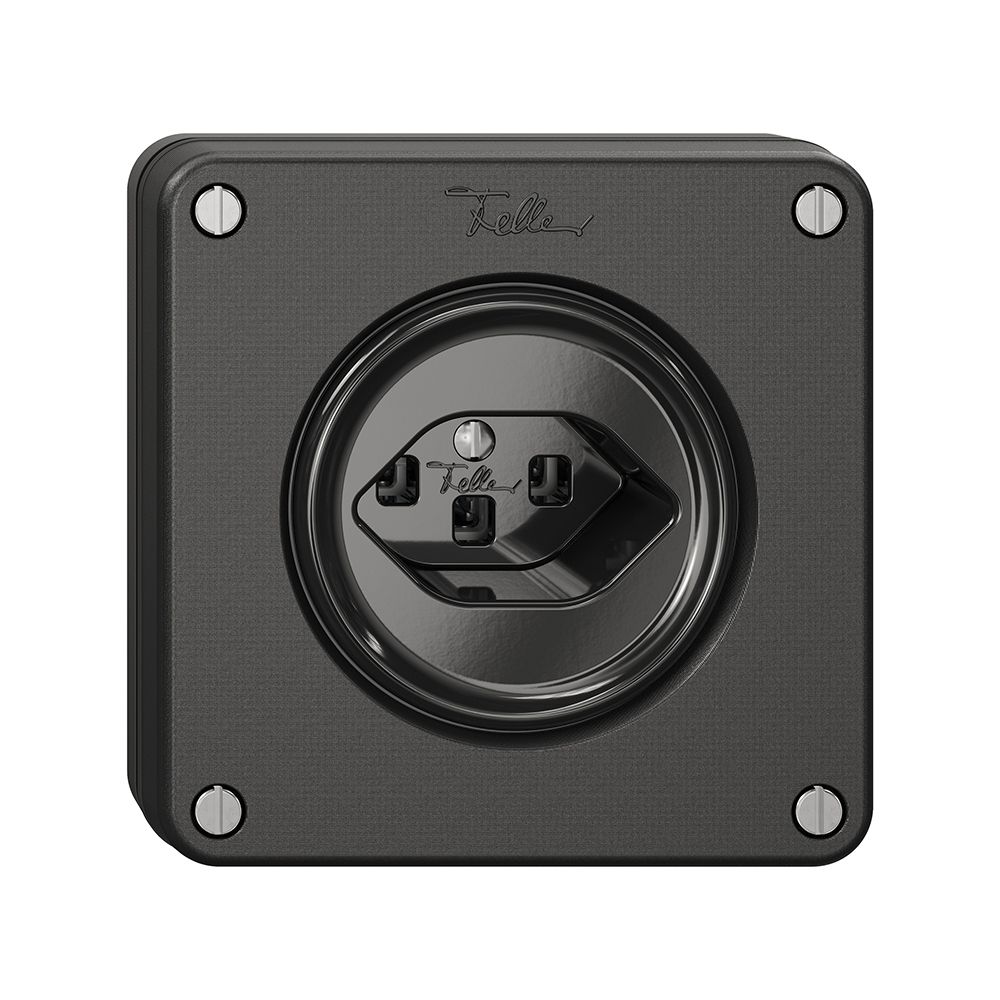 NUPU-Steckdose NEVO, 1×T23, schwarz