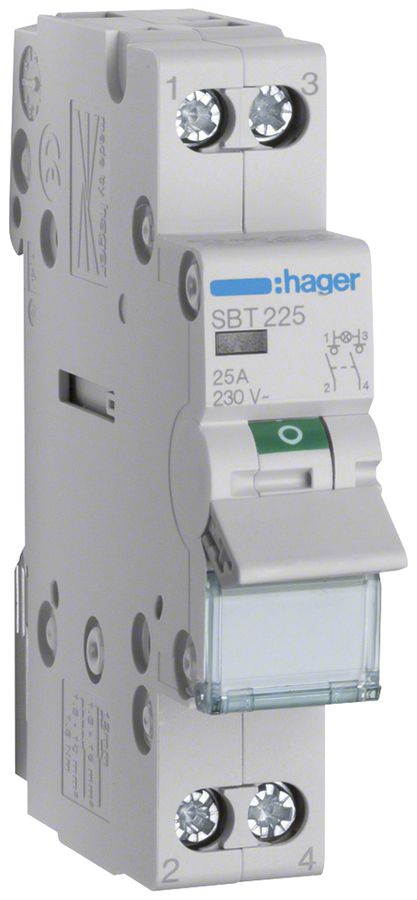 REG-Ausschalter Hager SBT 25A 230V 2 Schliesser 0 Öffner 1 Wechsler