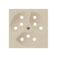 Frontplatte kallysto 3×T13 60×60mm beige mit Kinderschutz für Steckdose