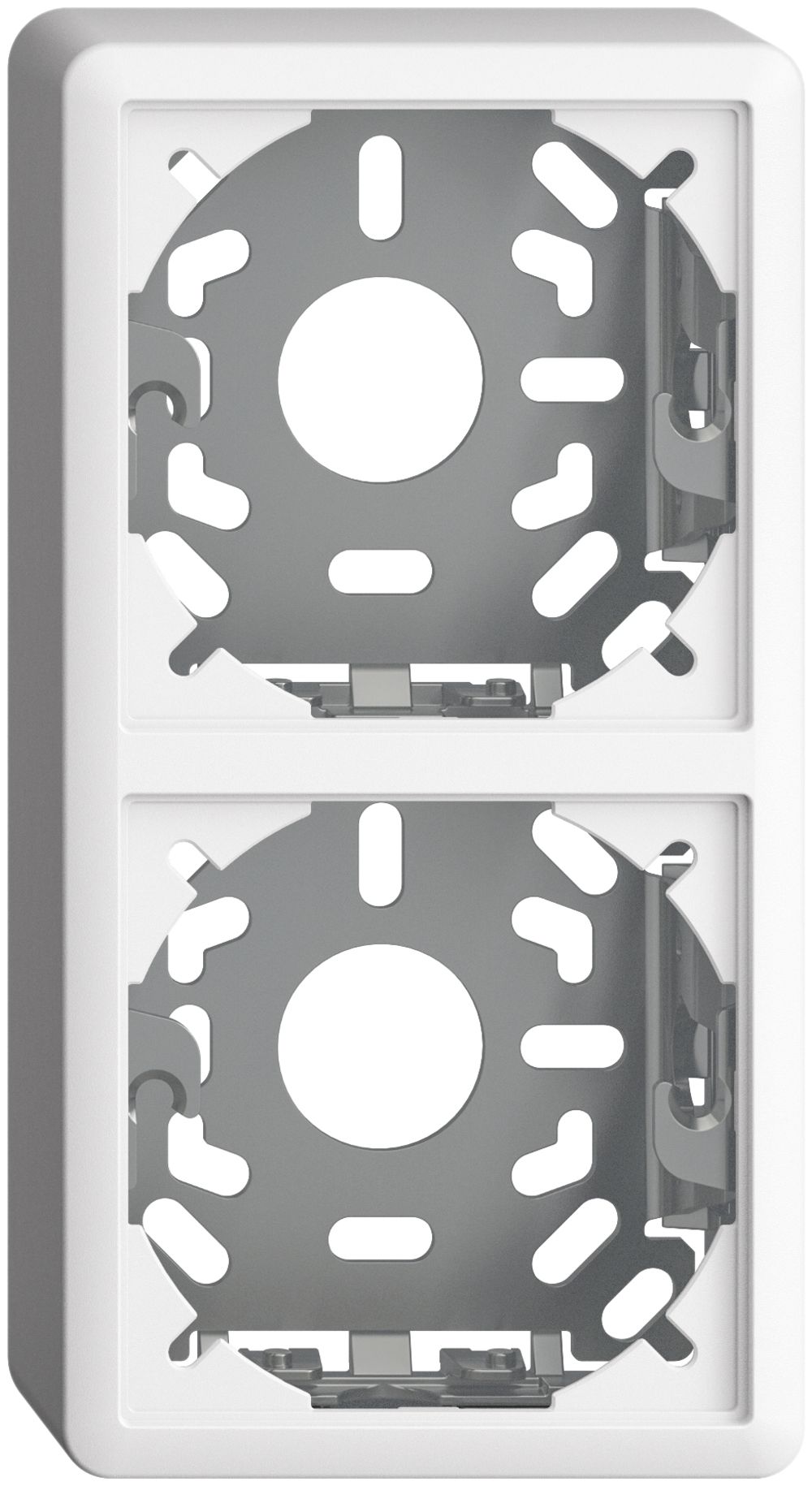 Kappe mit Grundplatte 2×39mm für Kombination FX vertikal/horizontal weiss