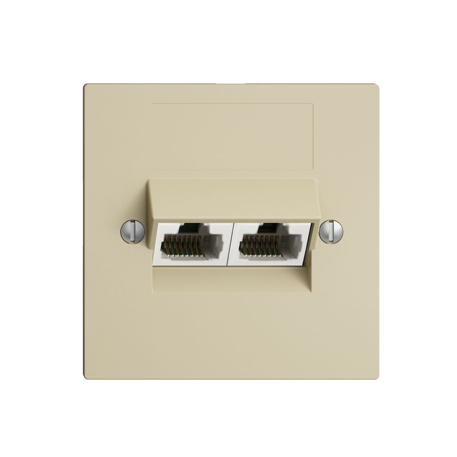 UP-Dose 2×RJ45/u 8P getr. EDIZIOdue vanille, ITplus