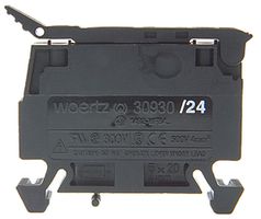 Borne sécurité miniature 4mm² noir, avec marquer pour fusible 24V