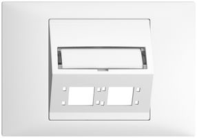 Kit montage INC EDIZIOdue BKE sortie oblique 2×R&M cat.6A/LC spécial, blanc