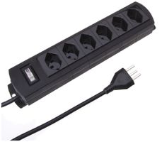 Steckdosenleiste MH 6×T23 Prime-Line Td 3×1.5mm² 5m schwarz