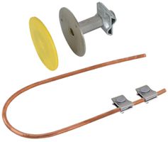 Erdungsfestpunkt DEHN/elvatec M10 mit MV-Klemme, 1×Cu-Draht, 2×Parallelverbinder