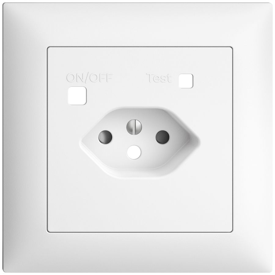 Frontset EDIZIOdue zu FI-Steckdose FMI, T13, shutter, weiss