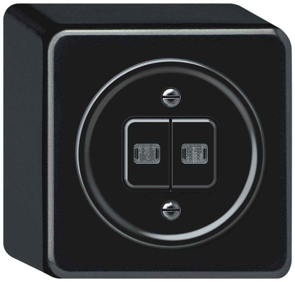 AP-Leuchtdruckschalter origin Sch 1 (3+3) 2×LED 88×88×54mm schwarz