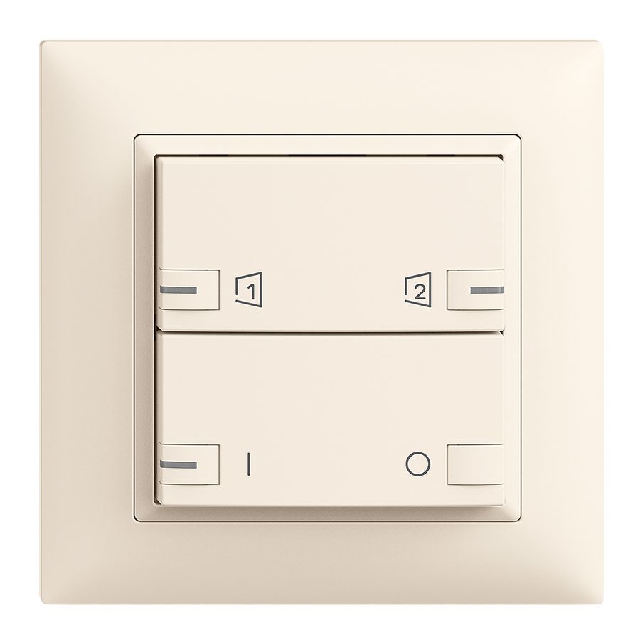 UP-Frontset EDIZIOdue zeptrionAIR ON/OFF 1K S1/S2 mit LED crema