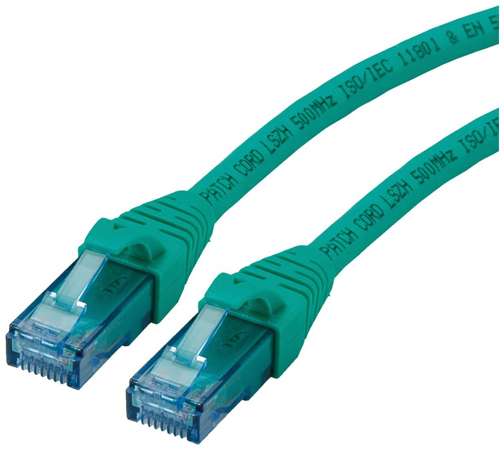 Cavo patch RJ45 ROLINE cat.6A U/UTP AWG26 LSZH verde 7.5m