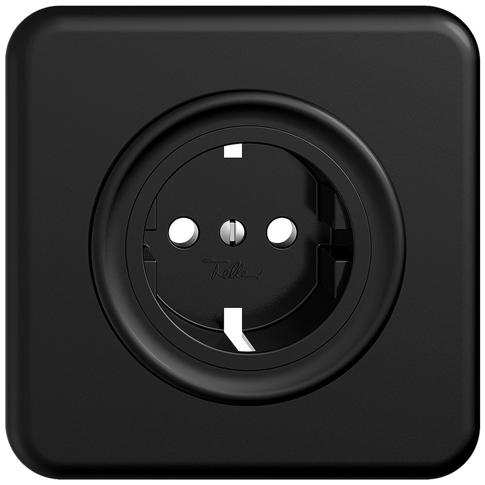 Kit frontale INC Feller STANDARDdue per presa Schuko 90×90mm nero