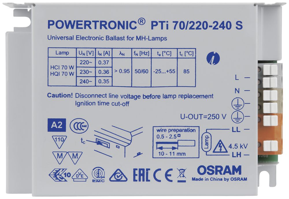 Vorschaltgerät Powertronic Intelligent 70/220…240V