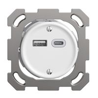 Prise ENC USB 18W type A + type C Feller STANDARDdue QM 230V 3600mA blanc