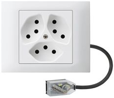 Presa INS kallysto 3×T13 L2 bianco per cavo piatto Technofil