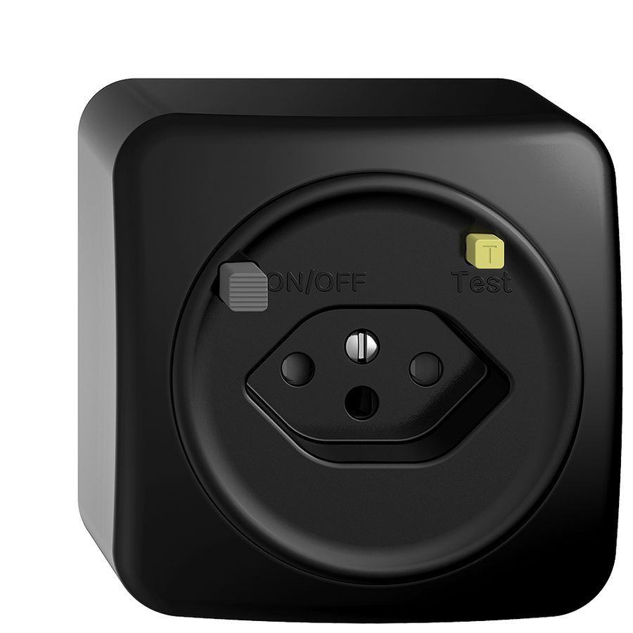 AP-Steckdose STANDARDdue T13 FI 30mA schwarz