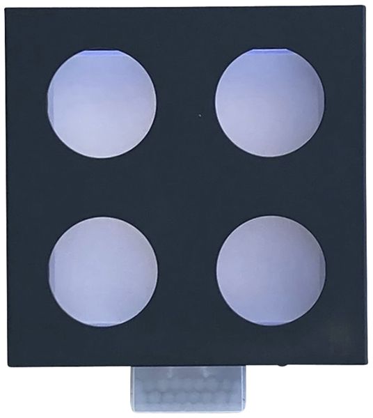 LED-Wandleuchte Z-Licht Cube O PIR 4.5W 500lm 3000K IP65 120×136mm anthrazit