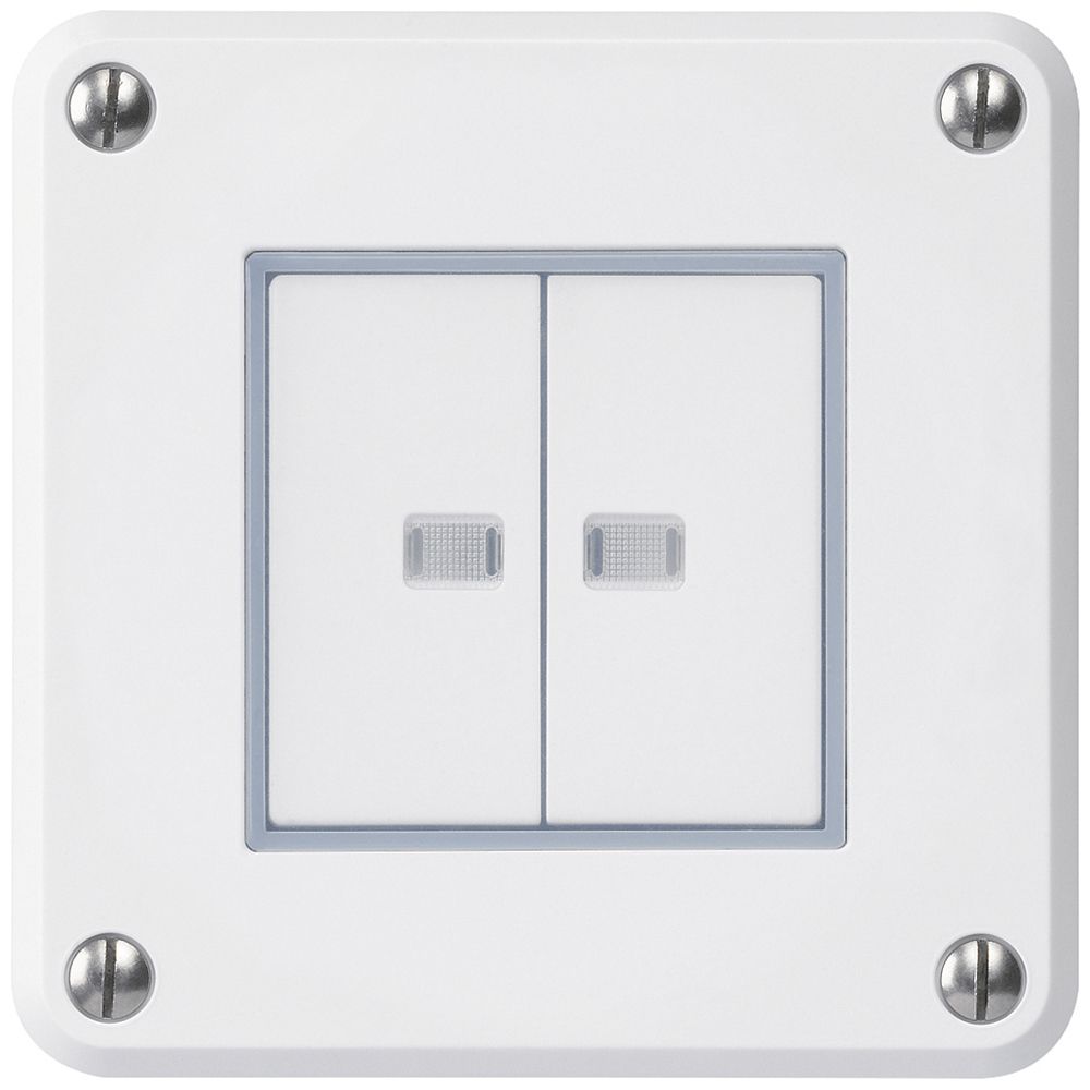 Contatto pulsante INC robusto IP55 2×1P bianco 2×illuminato per combinazione