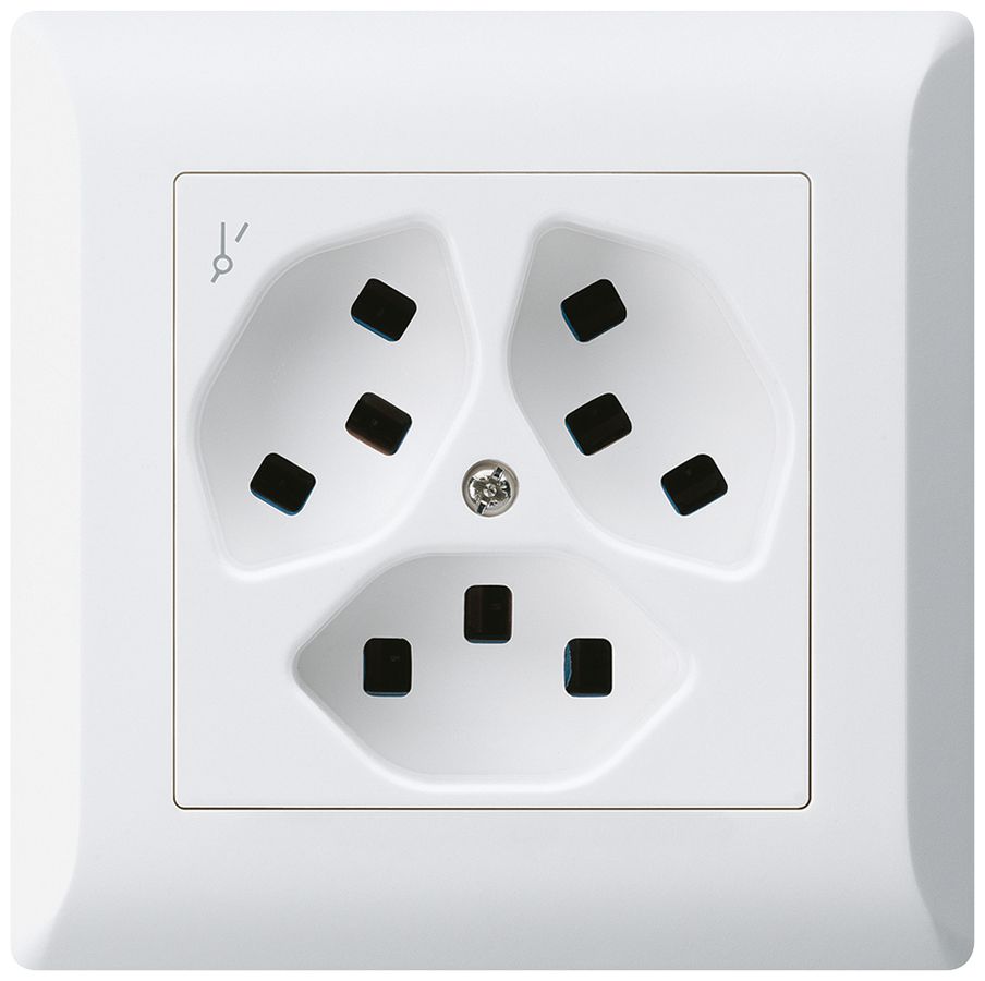 UP-Steckdose Hager kallysto.line 3×T23 1×S C ultraweiss