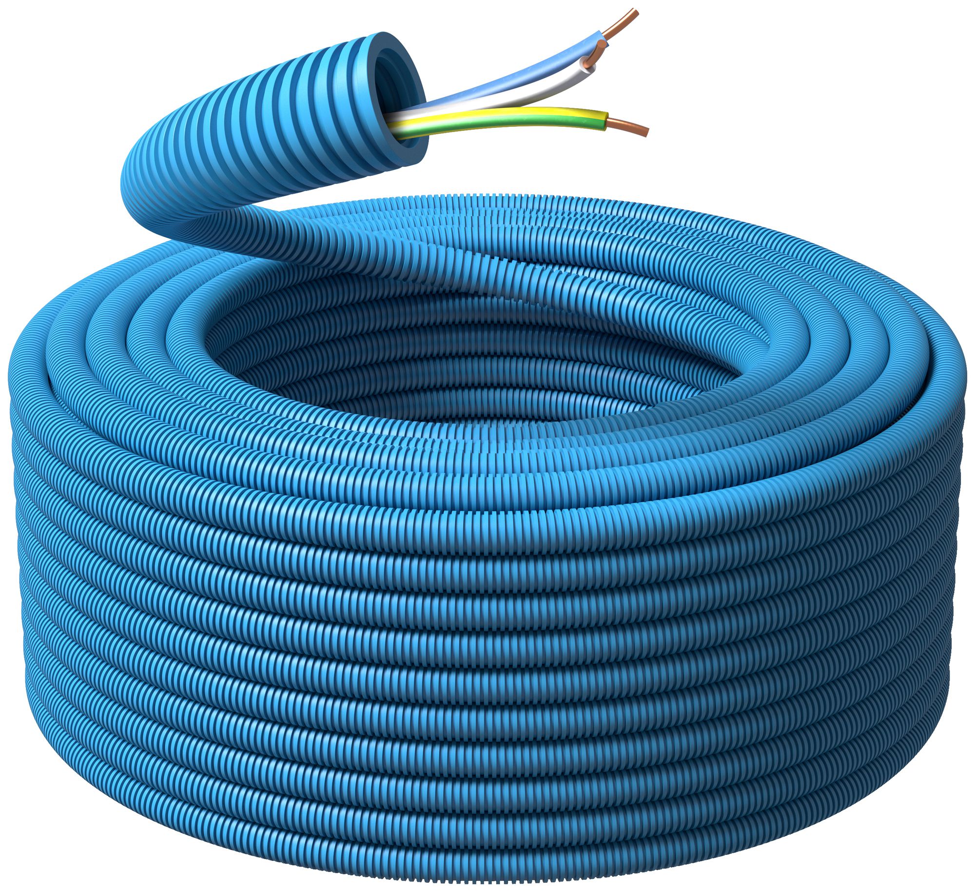 Tube d'installation précâblé KRFWG PM M20 bleu H07V-U 3×1.5mm² bl/bc/vt-jn