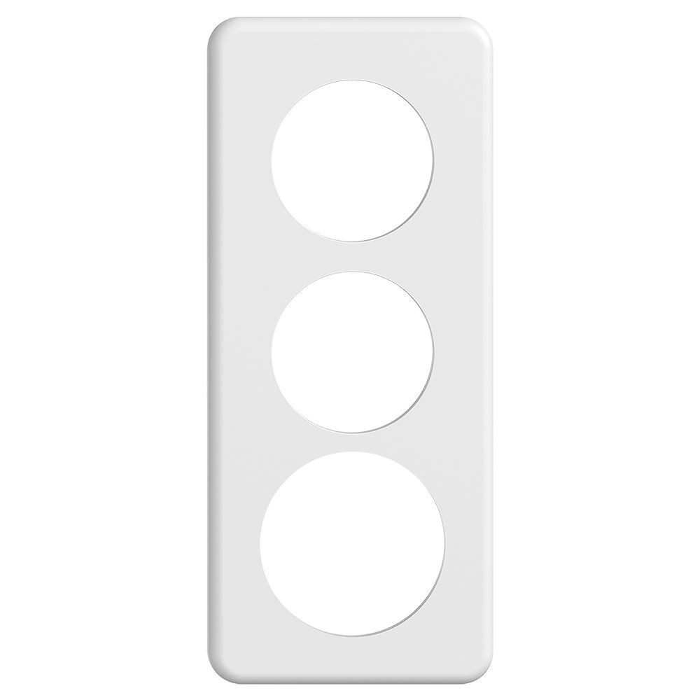 Abdeckplatte STANDARDdue 3×1 weiss 2×Ø50, 1×Ø58