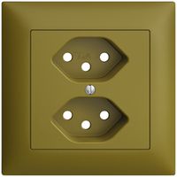 Frontset EDIZIOdue olive 88×88mm 2×T13