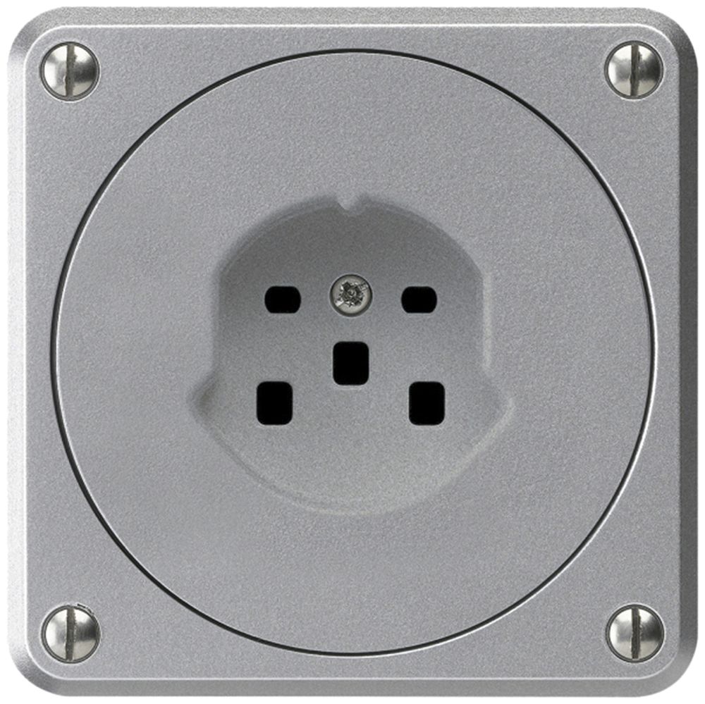 UP-Steckdose HA robusto Typ 25 mit Steckklemmen aluminium