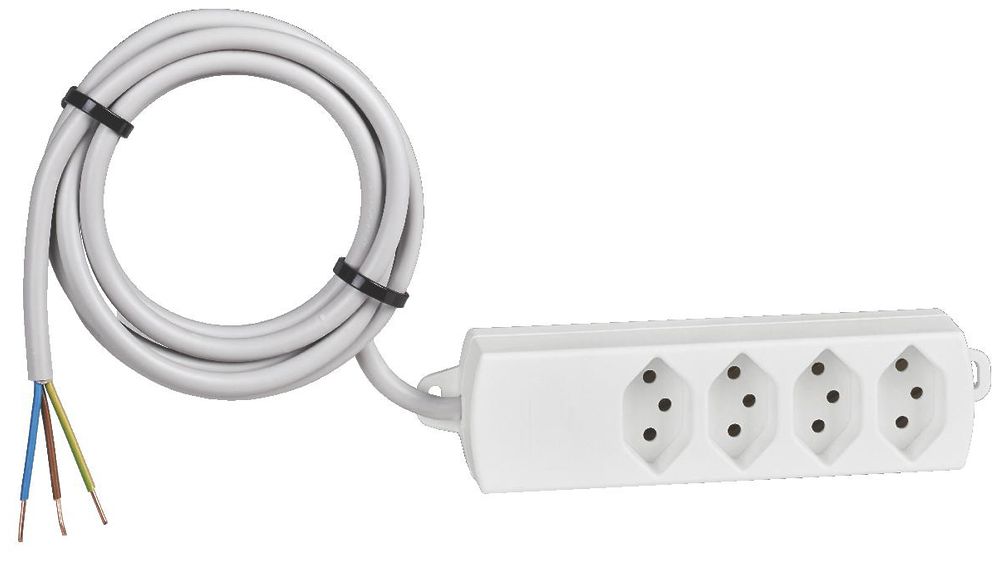 Prise multiple Legrand, 4×T13, avec câble 2m, sans sécurité enfants, blanc