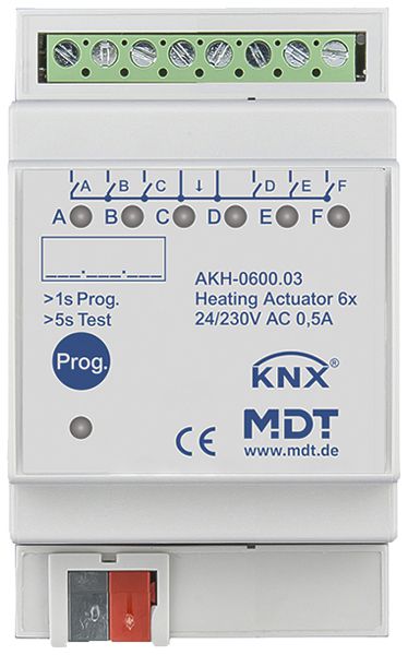 REG-Heizungsaktor KNX MDT AKH-0600.03 6-Kan 0.5A 24…230V 3TE
