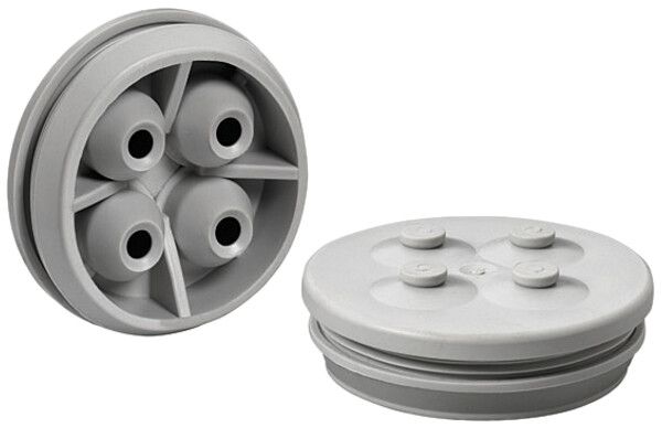 Doppelmembranstutzen 4-fach M32, lichtgrau