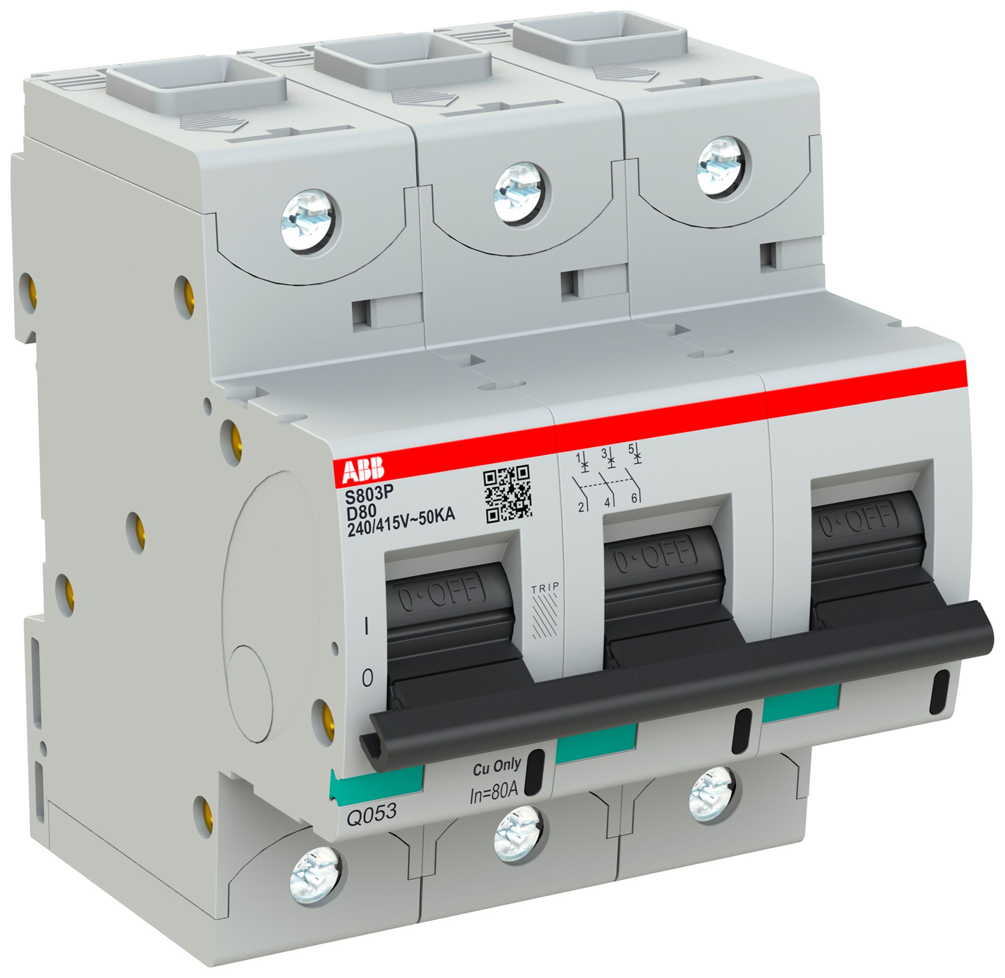 Disgiuntore ABB S803P-D80 3P 400V D-80A 50kA 4.5UM