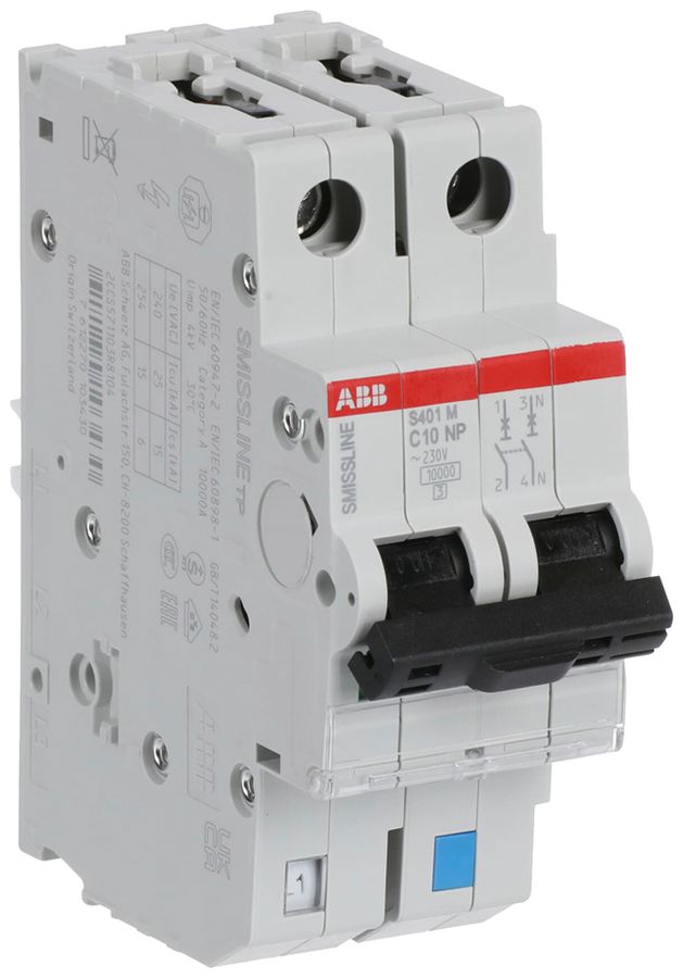 Leitungsschutzschalter SMISSLINE TP S 2×10A C 10kA NP